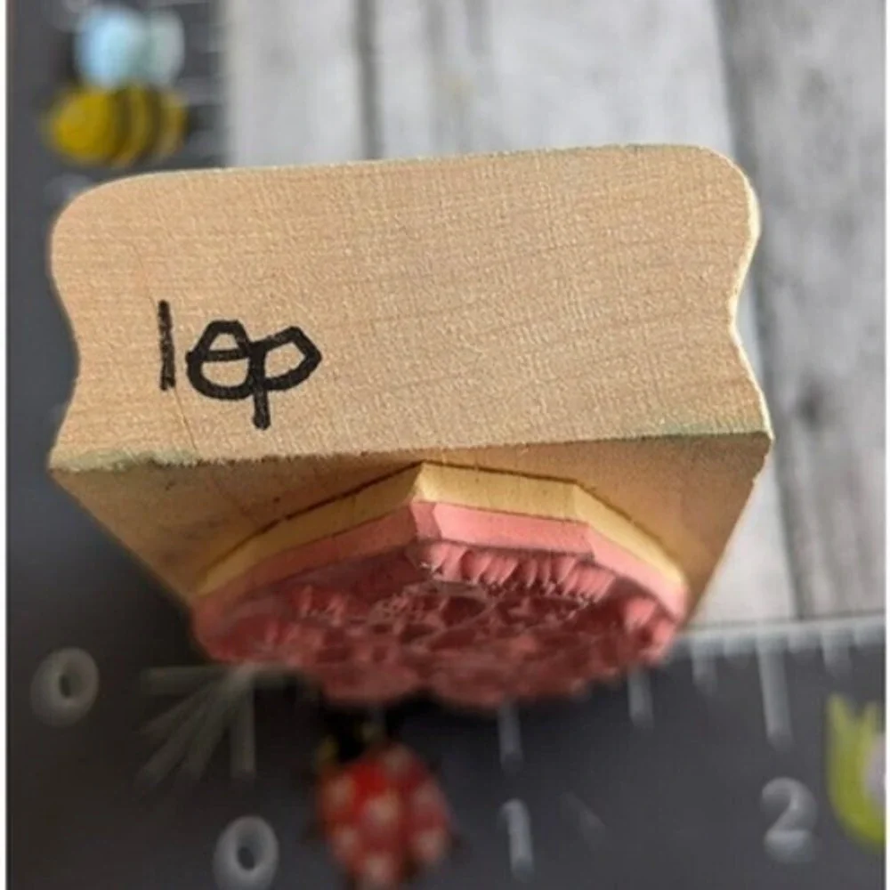 Dots Leafy Plant Branch Ivy Rubber Stamp Wood #E42